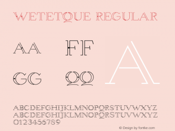 Wetetque Regular Altsys Fontographer 3.5  10/12/92图片样张