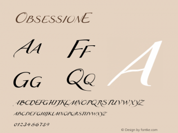 ☞ObsessionE Version 001.000;com.myfonts.easy.autographis.obsession.e.wfkit2.version.3RSn Font Sample