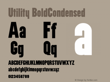 Utility BoldCondensed Macromedia Fontographer 4.1.5 9/25/05图片样张