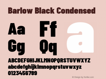 Barlow Black Condensed Development Version Font Sample
