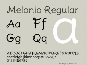 Melonio Version 1.0.1 Font Sample