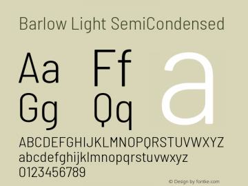 Barlow Light SemiCondensed Development Version图片样张