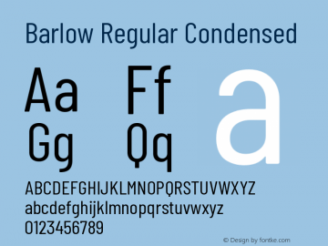 Barlow Regular Condensed Development Version图片样张