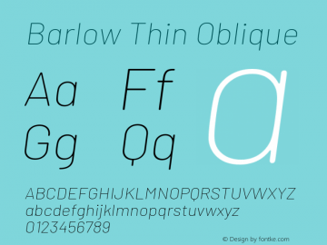 Barlow Thin Oblique Development Version图片样张