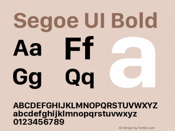 Segoe UI Bold Version 5.53; sf图片样张