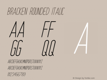 Bracken Rounded Italic Version 1.000图片样张