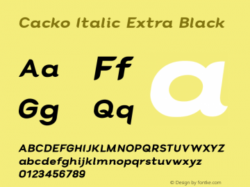 CackoItalic-ExtraBlack 1.000 Font Sample