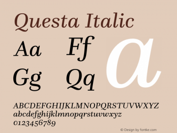 Questa-Italic Version 1.057图片样张