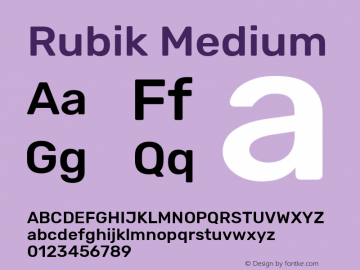 Rubik Medium Version 2.001 Font Sample