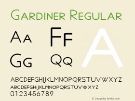 Gardiner Version 6.17 Font Sample