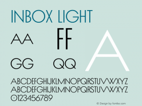 Inbox Light Version 1.0 Font Sample