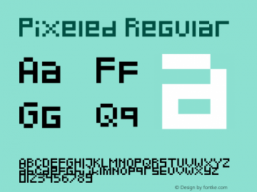 Pixeled Regular Version 1.0 Font Sample