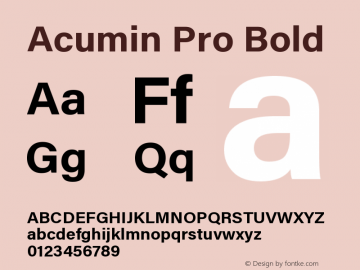 Acumin Pro Bold Version 1.011;PS 001.011;hotconv 1.0.88;makeotf.lib2.5.64775 Font Sample