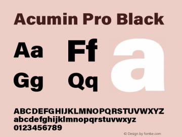 Acumin Pro Black Regular Version 1.011;PS 001.011;hotconv 1.0.88;makeotf.lib2.5.64775图片样张