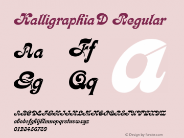 KalligraphiaD Regular Version 001.005 Font Sample