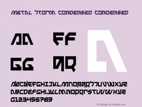 Metal Storm Condensed Version 3.0; 2017 Font Sample