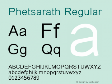 Phetsarath Version 1.00 December 21, 2011, initial release Font Sample