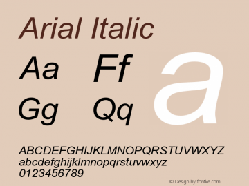 Arial Italic Version 6.98图片样张