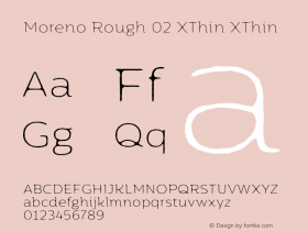 MorenoRoughTwo-XThin Version 1.000 Font Sample