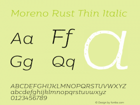 MorenoRust-ThinItalic Version 1.000图片样张