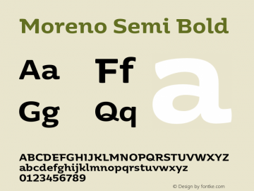 Moreno-SemiBold Version 1.000图片样张