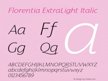 Florentia-ExtraLightItalic Version 1.000图片样张