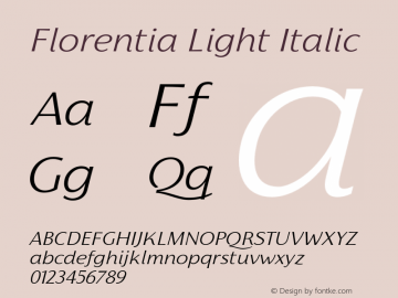 Florentia-LightItalic Version 1.000图片样张