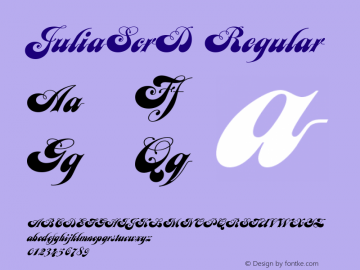 JuliaScrD Regular Version 001.005 Font Sample