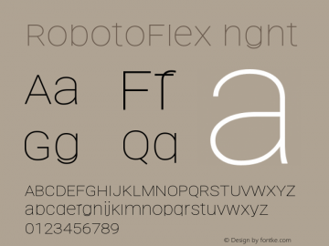 RobotoFlex hght Version 2.000 Font Sample