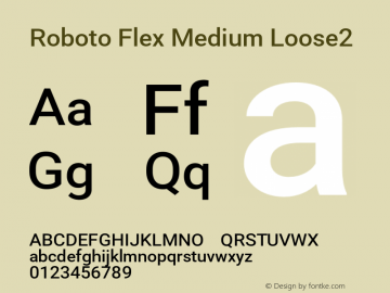 Roboto Flex Medium Loose2 Version 2.000;PS 002.000;hotconv 1.0.88;makeotf.lib2.5.64775 Font Sample