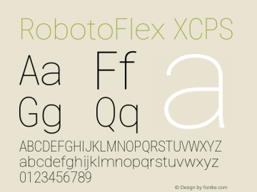 RobotoFlex XCPS Version 2.000 Font Sample