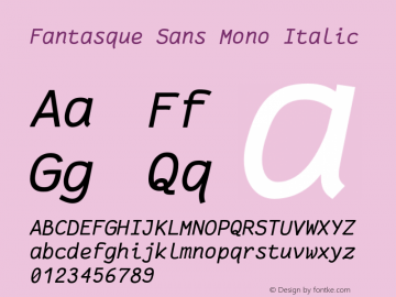 Fantasque Sans Mono Italic Version 1.7.1图片样张