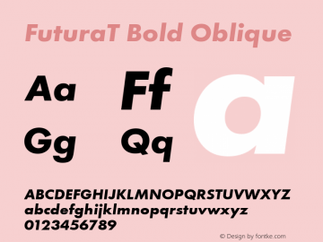 FuturaT Bold Oblique Version 001.005图片样张