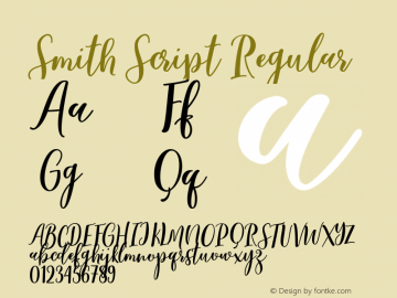 SmithScript Version 1.000 Font Sample