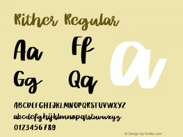 Rither Version 1.000 Font Sample