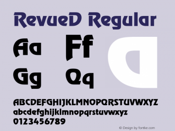 RevueD Regular Version 001.005 Font Sample