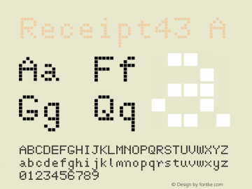 Receipt43 A 2apes font series No.001 Receipt43-A Ver.1.0图片样张