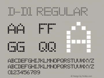 d-d1 Version 1.00 November 6, 2012, initial release Font Sample
