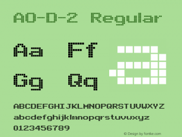 AO-D-2 Version 1.00 February 8, 2003, initial release Font Sample