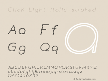 Click italic Italic Version 1.000 Font Sample