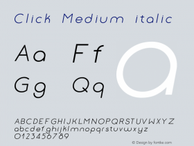 Click-Mediumitalic Version 1.000 Font Sample