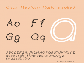 Click-Mediumitalicstroked Version 1.000 Font Sample