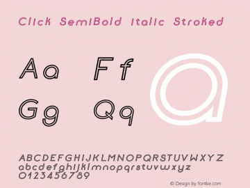 Click-SemiBolditalicStroked Version 1.000 Font Sample