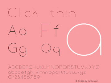Click-thin Version 1.000;PS 001.000;hotconv 1.0.88;makeotf.lib2.5.64775图片样张