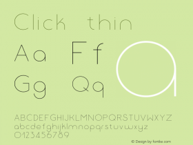 Click-thin Version 1.000 Font Sample