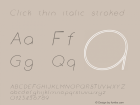 Click-thinitalicstroked Version 1.000 Font Sample