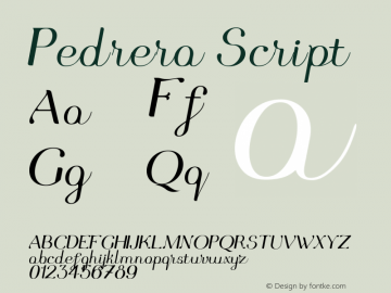 Pedrera-Script Version 1.000 Font Sample
