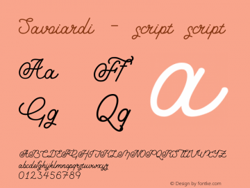 Savoiardi-script-script Version 1.000 Font Sample
