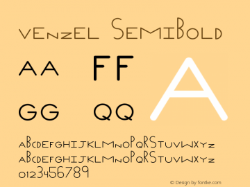 Venzel-SemiBold Version 1.000;PS 001.000;hotconv 1.0.88;makeotf.lib2.5.64775图片样张