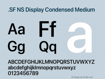 .SF NS Display Condensed Medium 13.0d0e9 Font Sample